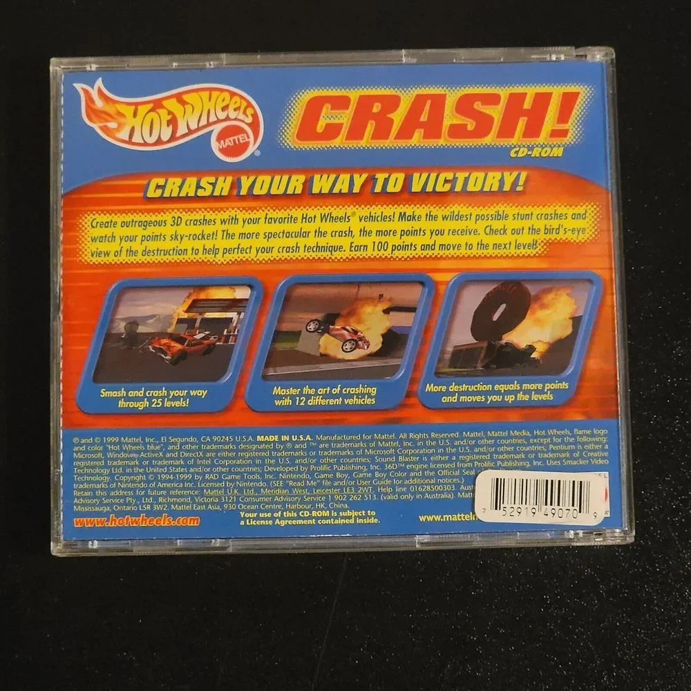 VTG PC CD-Rom 4 Games Carnivores / Atlantis / Deer Hunter / Hot Wheels Crash‎